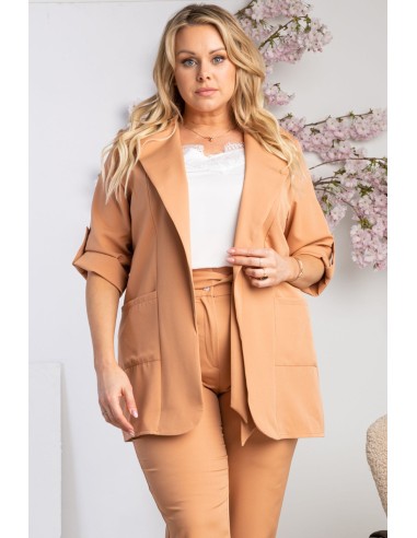 Elegant plus size curvy suit jacket with a straight cut