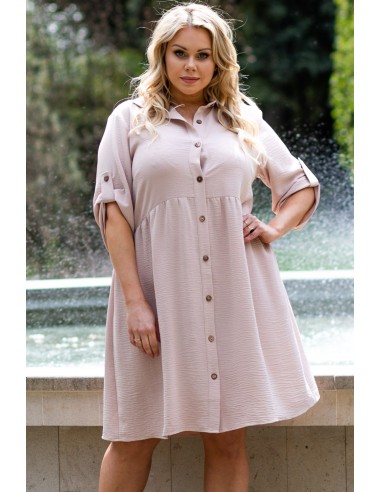 Dress sizes comfortable oversized shirt with short sleeves and buttons