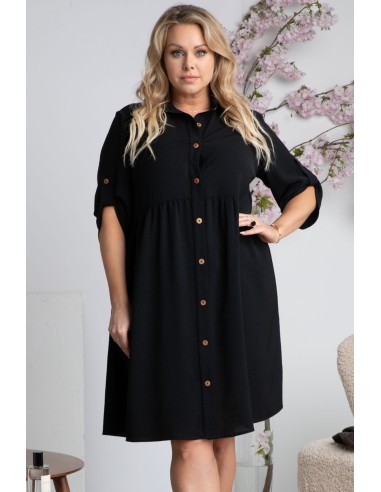 Dress sizes comfortable oversized shirt with short sleeves and buttons