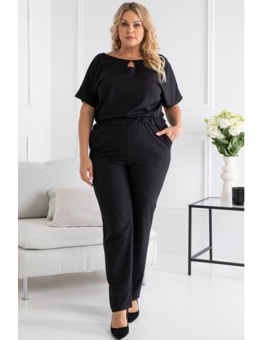 Plus size one-piece suit with short sleeves