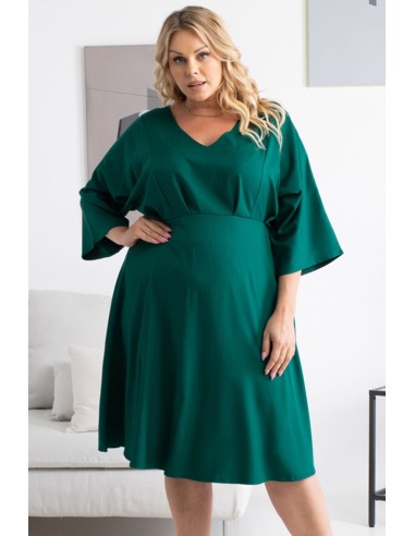 Plus Size Casual Dress with 3/4 Sleeves