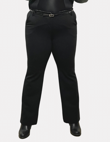 Plus Size Straight Leg Trousers with Strap