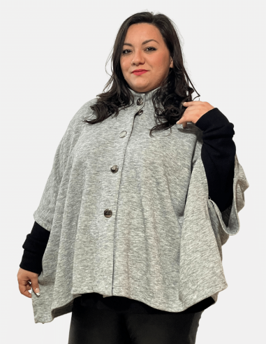 Plus Size Cape with Silver Buttons