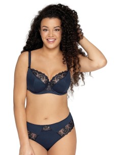 Plus Size Semi Padded Bra with Lace - Ava