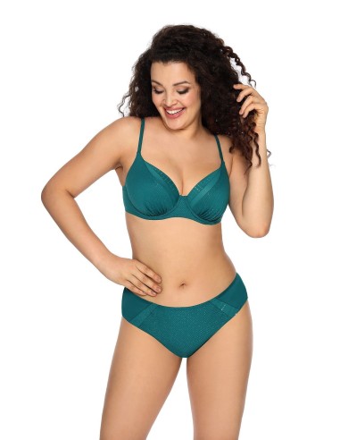 Curvy Bikini Swimsuit Bra with Large Cups and Bright Inserts - Ava