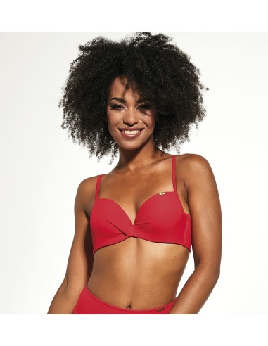 Plus Size Bikini Swimsuit Bra Push-Up Effect with Red Thermoformed