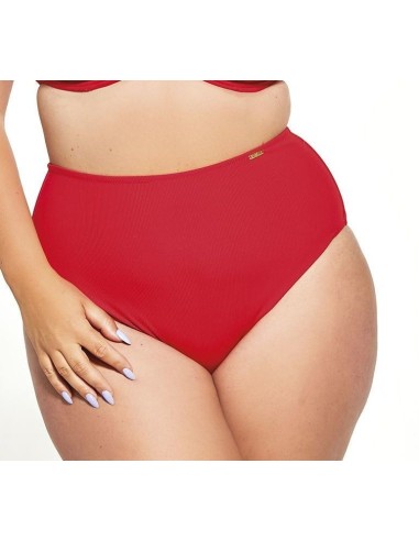 Plus Size Underpants Classic High Waist Swimsuit Red - Krisline CAPRI