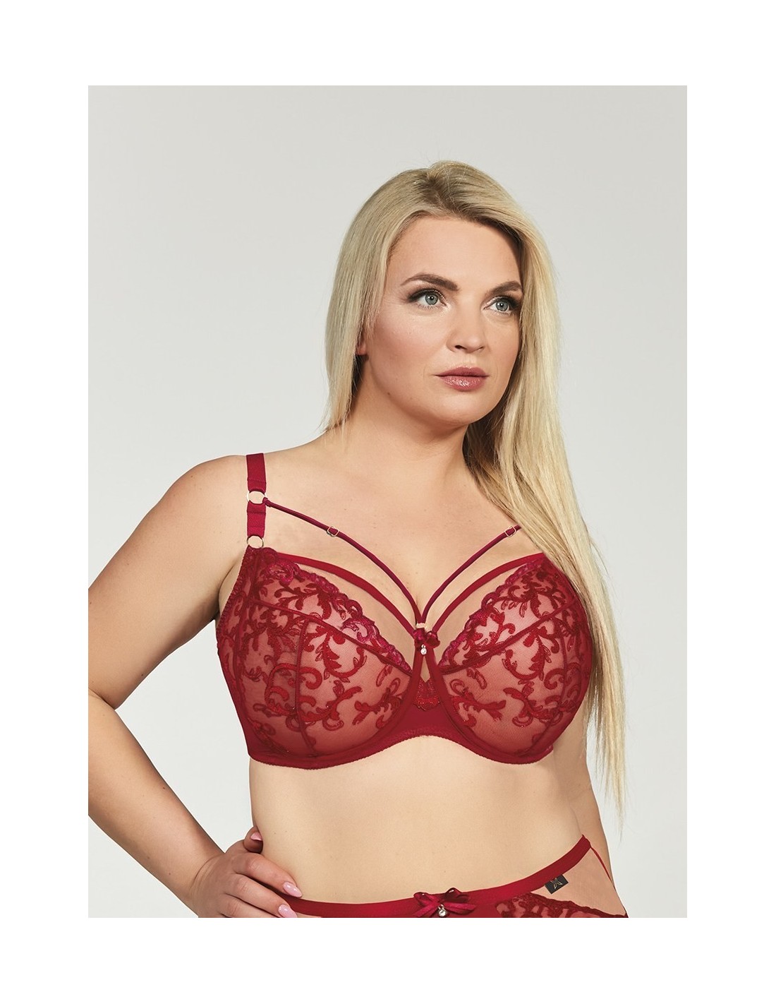 Plus Size Bra with Soft Full Cups with Underwire and Lace - Krisline CLARISA