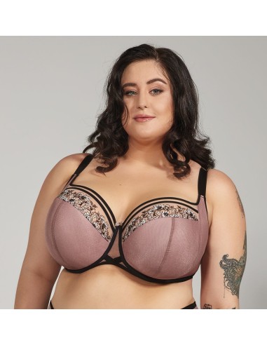 Plus Size Bra with Preformed Large Cups and Lace - Krisline PALOMA