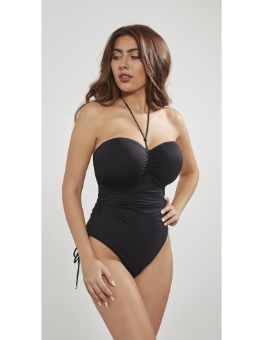 Plus Size Strapless Swimsuit with Preformed Cups - Krisline SUNSET