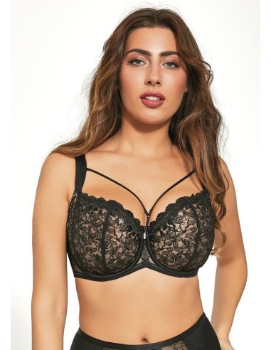 Plus Size Bra with Soft Cups and Underwires with Removable Drawstrings - Krisline VERONICA HALFCUPSOFT