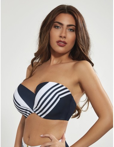 Bikini Bra Plus Size Strapless Swimsuit Balcony - Krisline Blue Mare