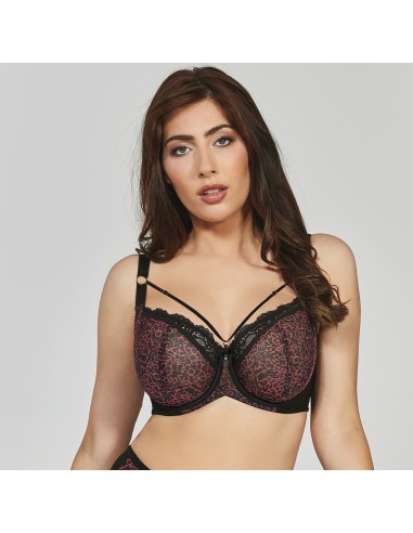 Plus Size Bra with Soft Cups and Lace - Krisline NOEMI