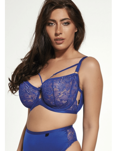 Plus Size Push Up Bra with Lace Inserts and Drawstrings - Krisline SISI
