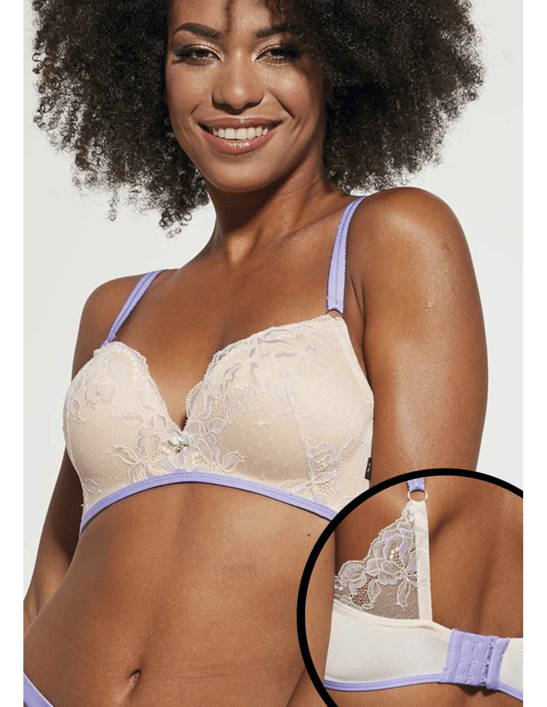 Skin-Friendly Push Up Bra with Foam Cups and Built-in Underwire