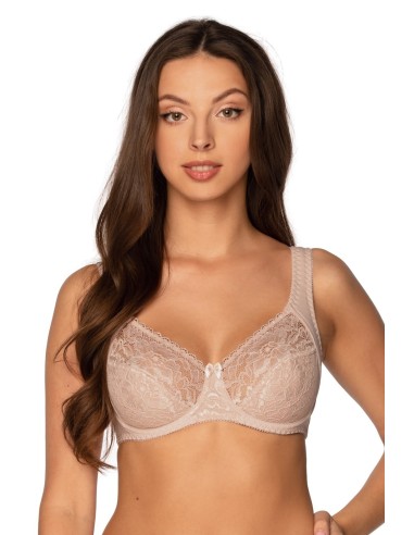Plus Size Soft Bra with Cotton and Lace Lined Ferretto - Gaia Arabela