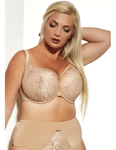 Plus Size Bra with Soft Tulle Cups and Embroidery - Krisline CARMEN