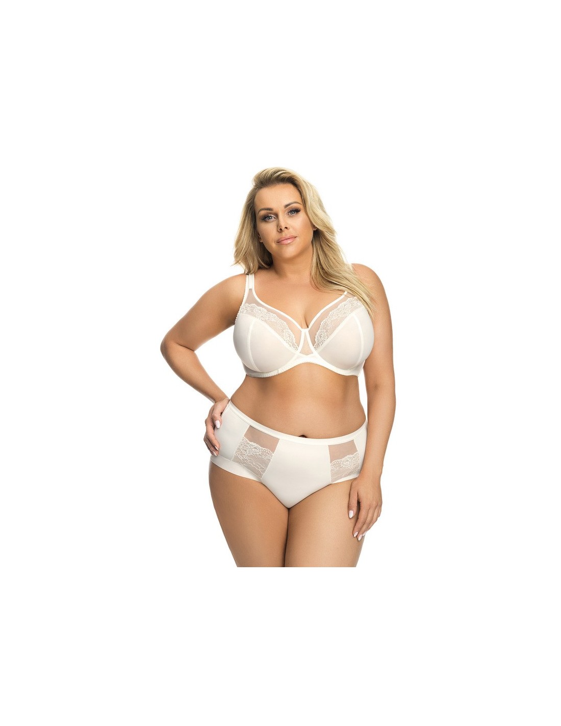 Soft bra with decorative straps for a large bust Gorsenia Allison