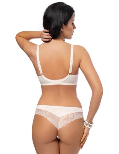 Brazilian Plus Size Curvy Briefs with Lace - Gorsenia Peony White