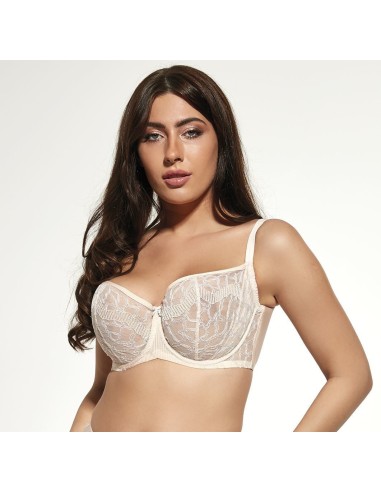 Half Cup Balcony Bra with Soft Cups and Lace - Krisline - ROSEE