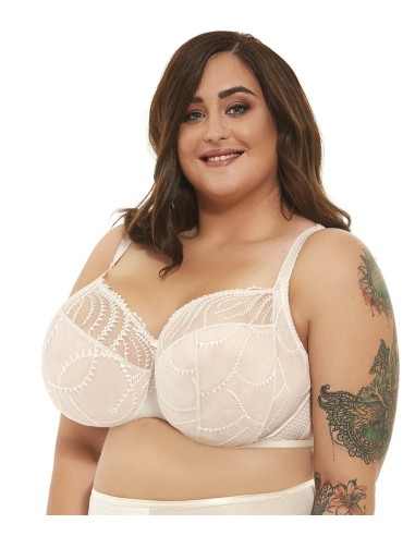 Plus Size Bra with Soft Cup and Side Support for Wide and Distant Breasts - Krisline COOKIE