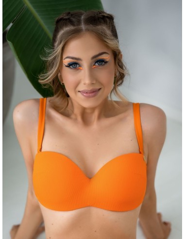 Reggiseno Costume da Bagno A fascia Bikini Balconcino con Spalline Rimovibili - MADERA Arancio
