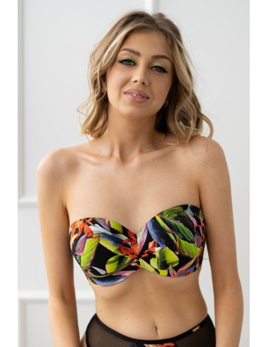Reggiseno a fascia bikini con fantasia tropicale - krisline KOSTARYKA