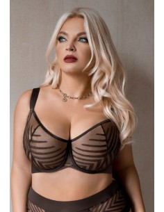 Plus Size Bra Without Underwire with Soft Cups and Wide Straps - Ava