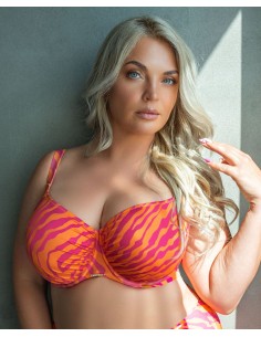 Plus Size Push Up Bra with Lace Inserts and Drawstrings - Krisline