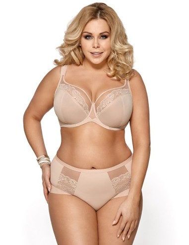 Classic Plus Size Briefs with Tulle and Lace - Gorsenia Luisse