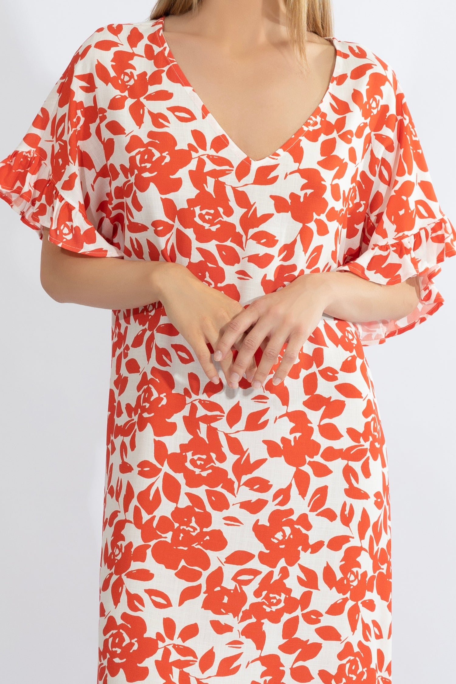 Abito Midi Floreale Donna con scollo a V - HARMONY 510624