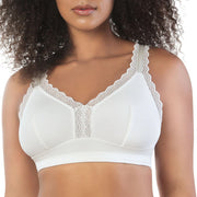 Reggiseno Bralette Senza Ferretto Tessuto Confortevole Ganci sul Retro - Parfait DALIS Bianco