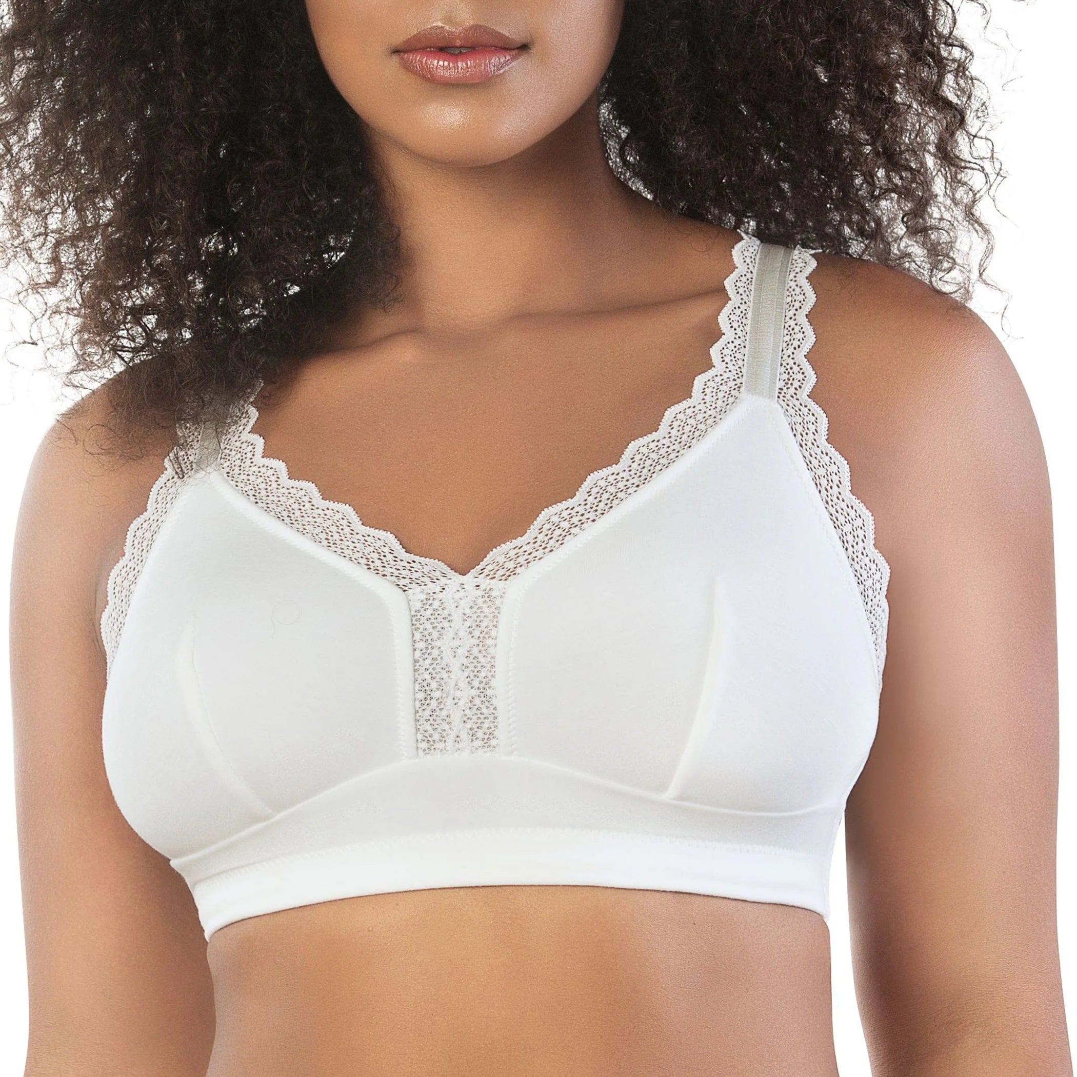 Reggiseno Bralette Senza Ferretto Tessuto Confortevole Ganci sul Retro - Parfait DALIS Bianco