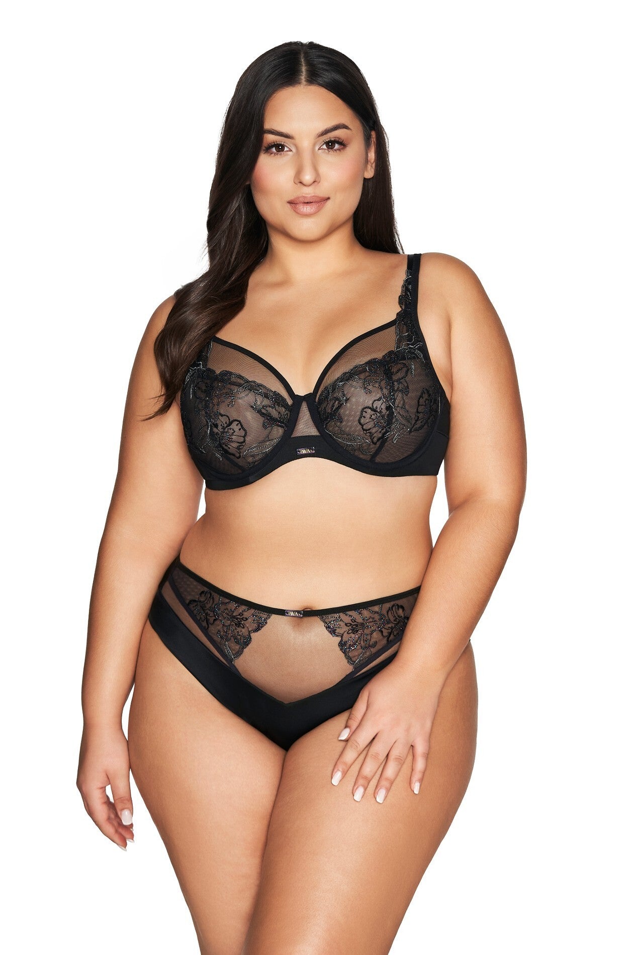Reggiseno Plus Size con Coppe Morbide in Tulle e Pizzo - Ava 2072