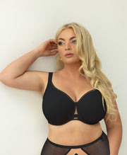 Reggiseno Con Coppe Morbide Lisce e Ferretti - KRISLINE COTTONFLOWER NERO