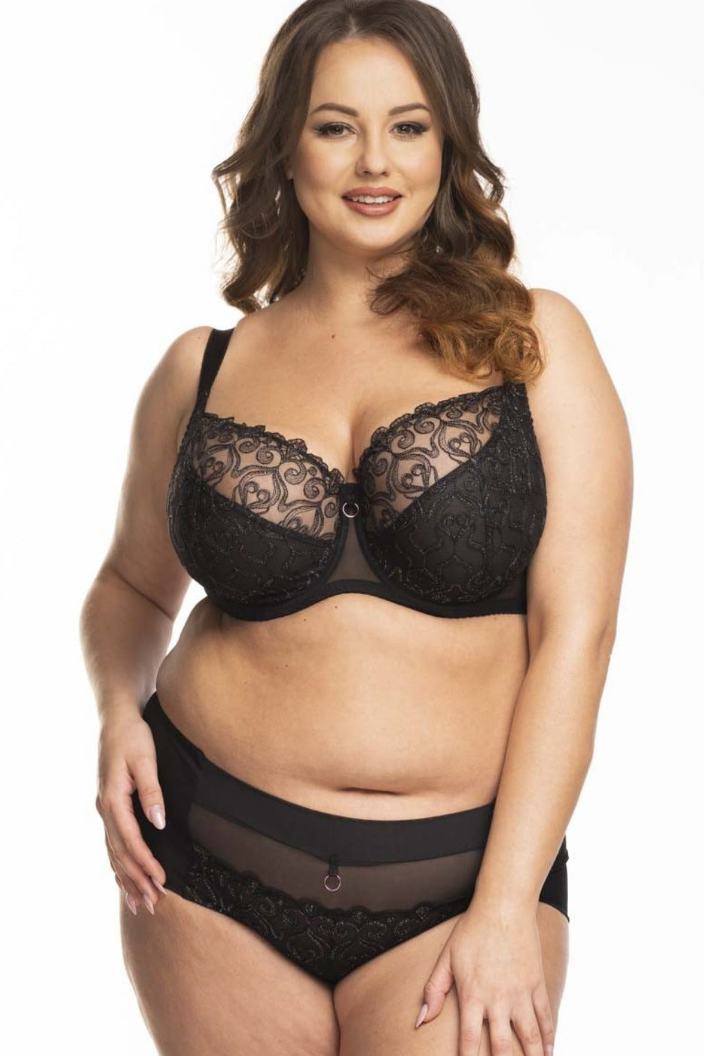 Reggiseno Con Coppe in Tulle e Pizzo - NESSA DAISY NERO