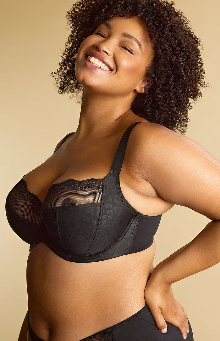 Reggiseno Plus Size con Coppe Morbide e Supporto Laterale - SCULPTRESSE ESME NERO