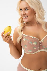 Reggiseno Coppa in Pizzo con Ricamo Fantasia Limoni GORSENIA CITRONELLA