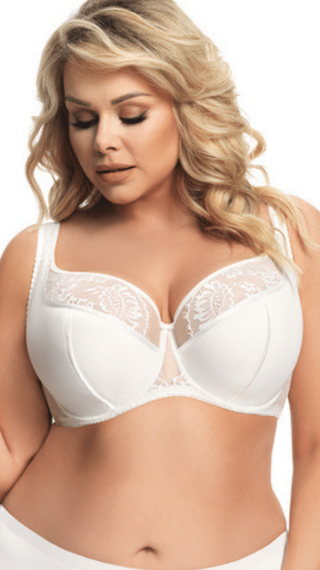 Reggiseno Taglie Forti Semi Morbido Con Ferretto Coppa Rigida - Gorsenia Alicante Bianco
