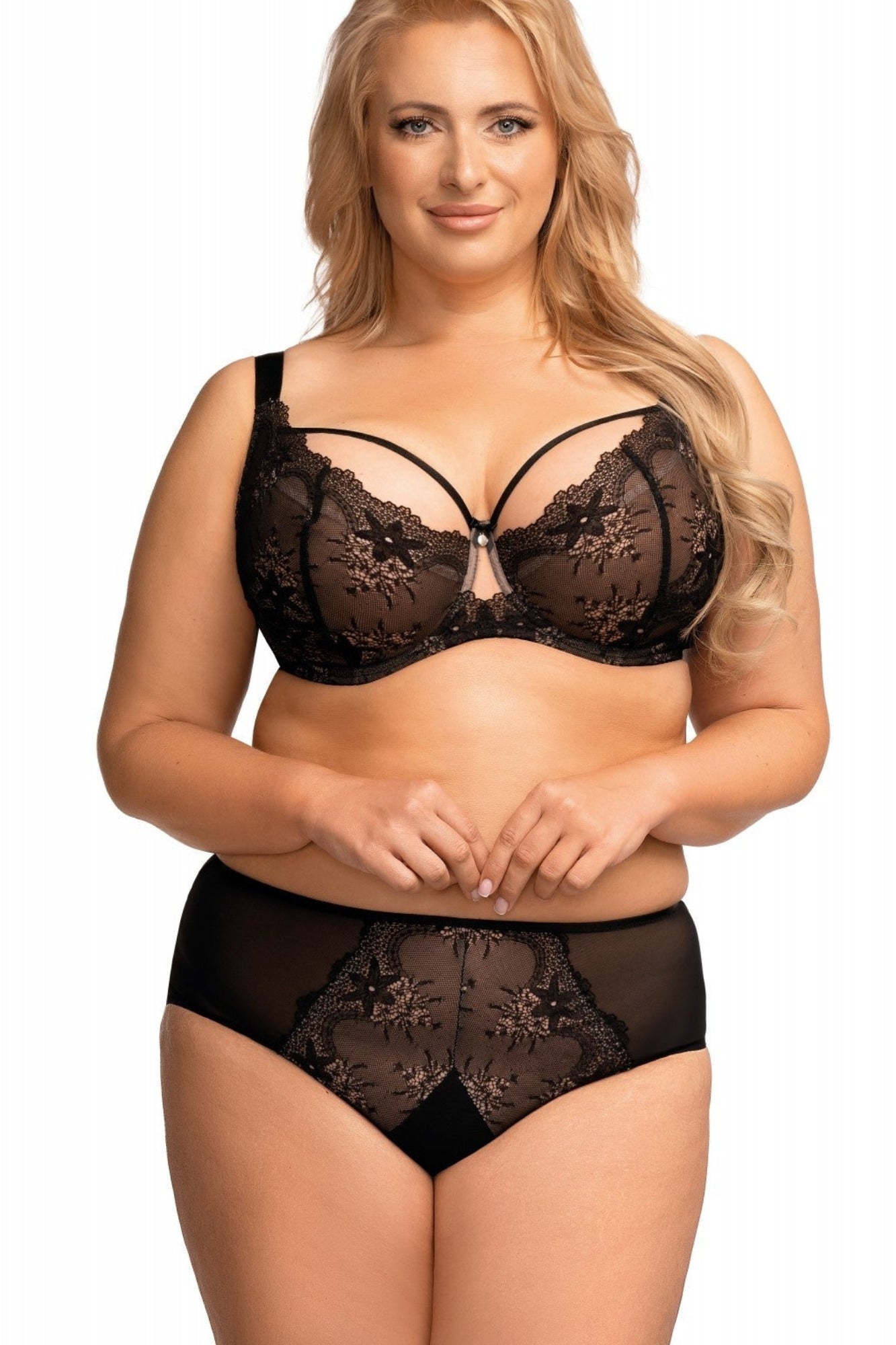 Reggiseno In Coppa Morbida in Tulle e Pizzo con Ferretti - NESSA MILAGRO NERO
