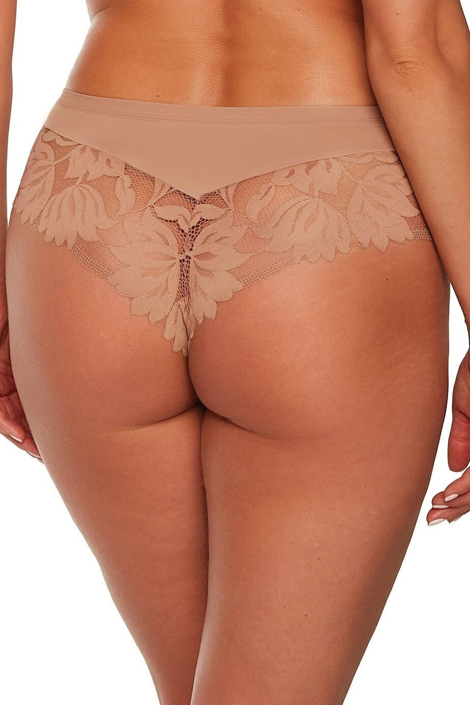 Mutanda Donna Plus Size con Taglio Brasiliana a Vita Media - Gaia 1135 BEIGE