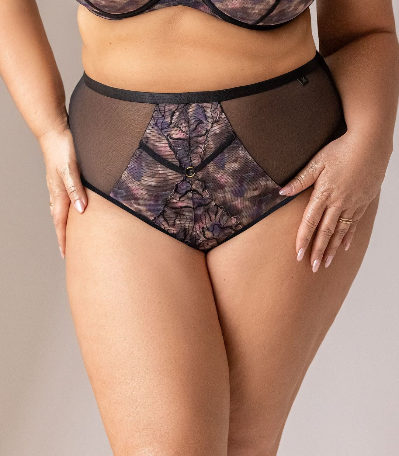 Mutanda Donna Plus Size con Taglio Classico a Vita Alta Leggermente Contenitiva -KRISLINE BLURRY