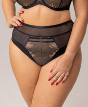 Mutanda Donna Plus Size con Taglio Classico a Vita Alta Leggermente Modellante in Tulle- KRISLINE CHOICE