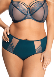 Mutanda Taglie Forti Slip Classico con Vita Alta - Gorsenia Paradise Verde