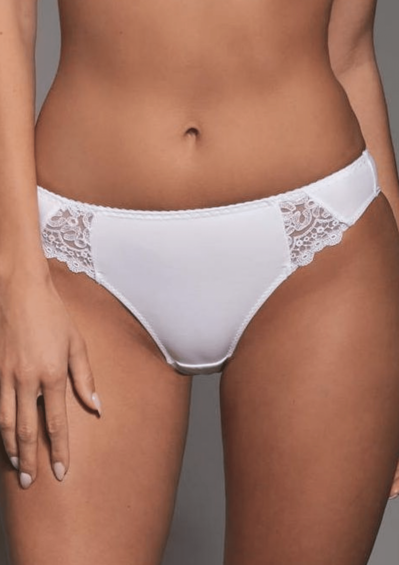 Mutande Classiche Con Pizzo Sulla Parte Anteriore - Krisline BETTY Bianco