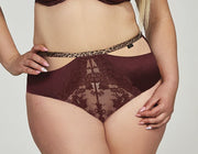 Mutande Donna Taglie Forti con Vita Alta e Inserti Leopardati con Pizzo - Krisline SELENA