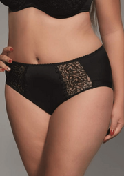 Mutande Donna Taglie Forti Vita Alta Con  Pizzo Classiche - Krisline BETTY Nero