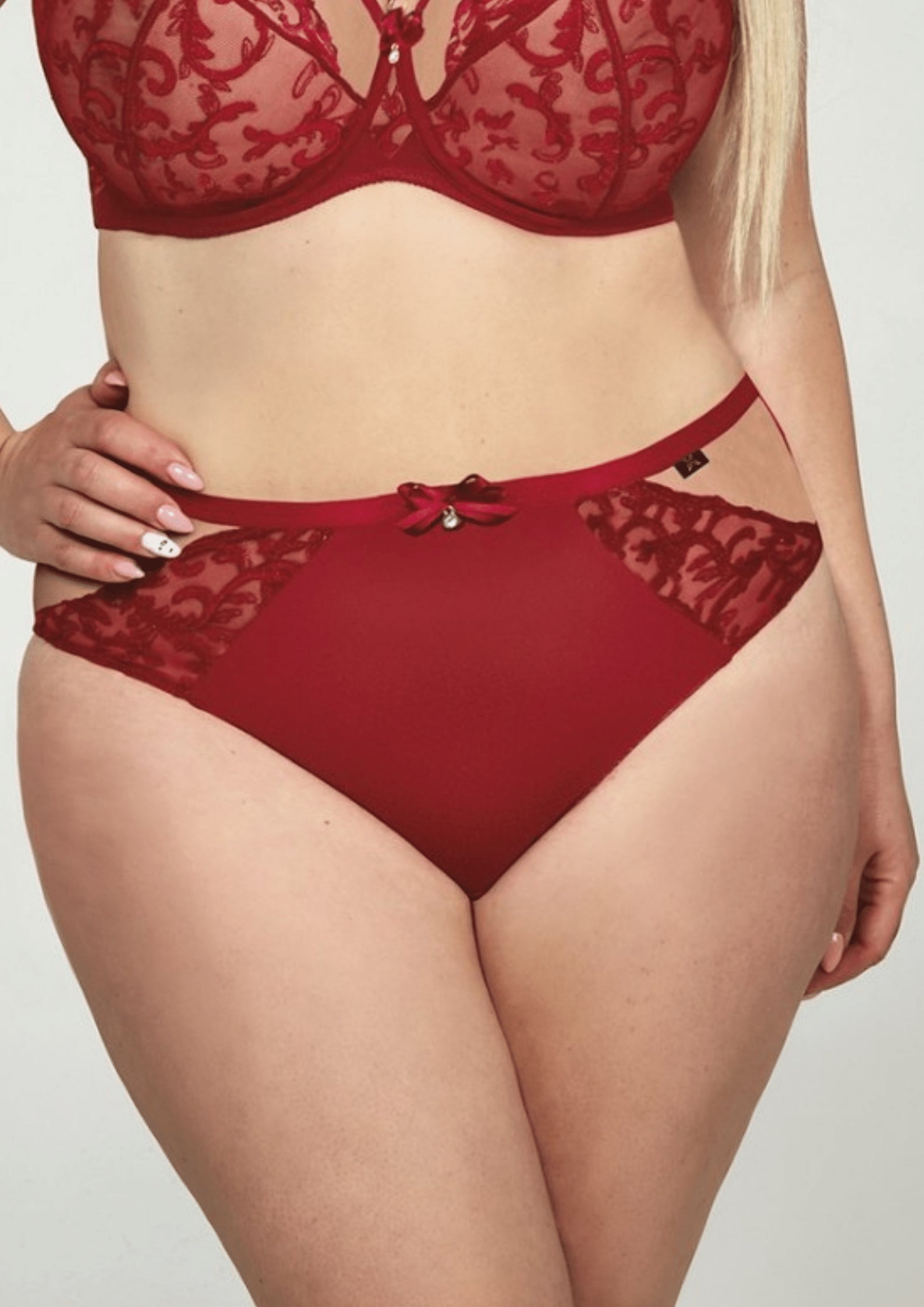 Mutande Taglie Forti Classiche Con VIta Alta E Inserti in Tulle e Pizzo - Krisline CLARISA