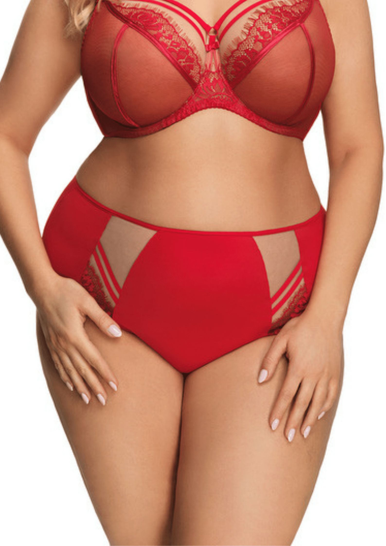 Mutande Taglie Forti Con Vita Alta in Microfibra - Gorsenia Paradise Rosso