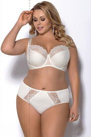 Mutande Vita Alta Taglie Forti Classico con Pizzo - Gorsenia Blanca Bianco